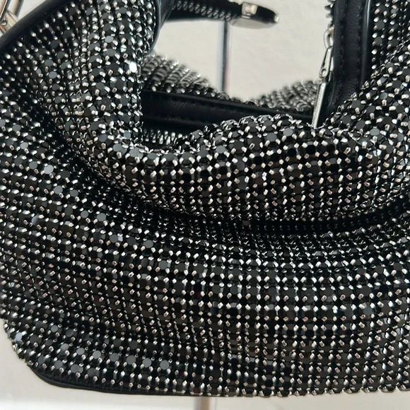 Black crystal bag with silver buckle - Picture 2 of 7